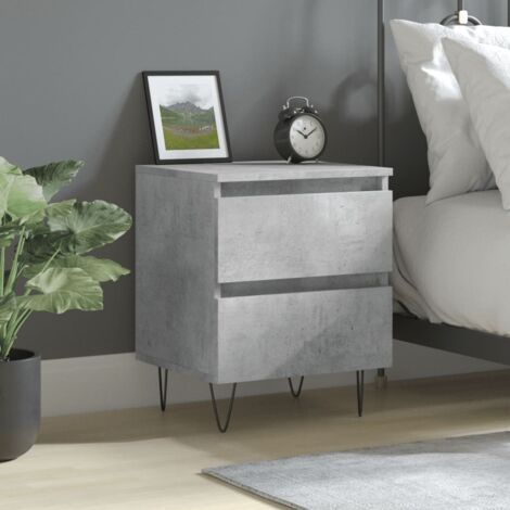 Table de chevet flottante-Table de nuit gris béton 40x35x50 cm bois d’ingénierie 327010 (1/5)