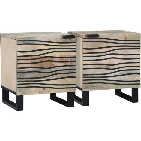 Tables de chevet 2 pcs-Lot de 2 Table de nuit Naturel 40 x 33 x 46 cm 411526 (1/5)