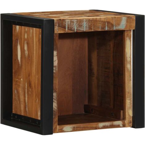 Table de chevet flottante-Table de nuit multicolore 40x35x40 cm bois de récupération 877490 (1/5)