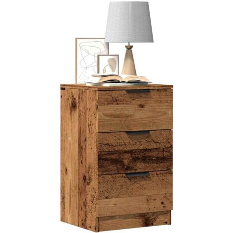 Table de chevet-Table de nuit vieux bois 40x36x65 cm bois d'ingénierie 522848 (1/5)