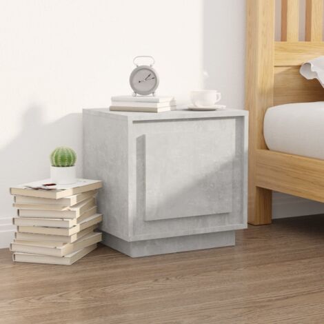 Table de chevet flottante-Table de nuit gris béton 44x35x45 cm bois d'ingénierie 217590 (1/5)