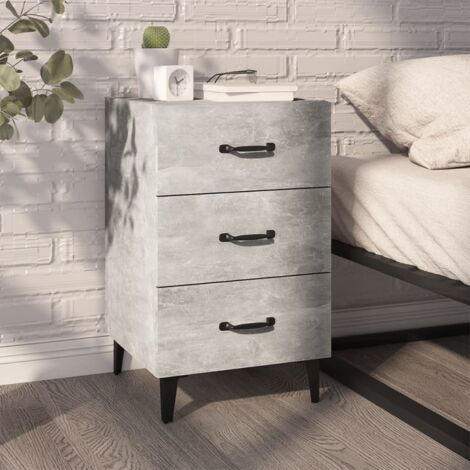 Table de chevet flottante-Table de nuit gris béton 40x40x66 cm bois d'ingénierie 266540 (1/5)