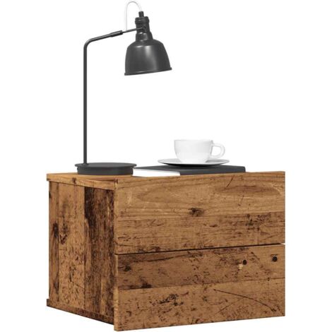 Table de chevet murale-Table de nuit flottante vieux bois 40x32x30 cm 645186 (1/5)