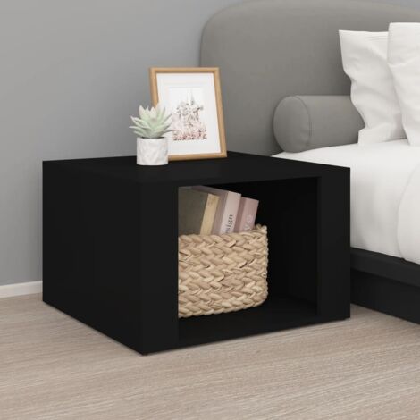 Table de chevet-Table de nuit Noir 57x55x36 cm Bois d’ingénierie 845135 (1/5)