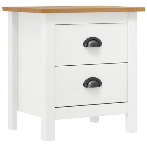 Table de chevet flottante-Table de nuit Hill Blanc 46x35x49,5 cm Bois de pin solide 267554 (1/5)