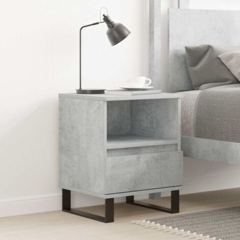 Table de chevet flottante-Table de nuit gris béton 40x35x50 cm bois d’ingénierie 941419 (1/5)
