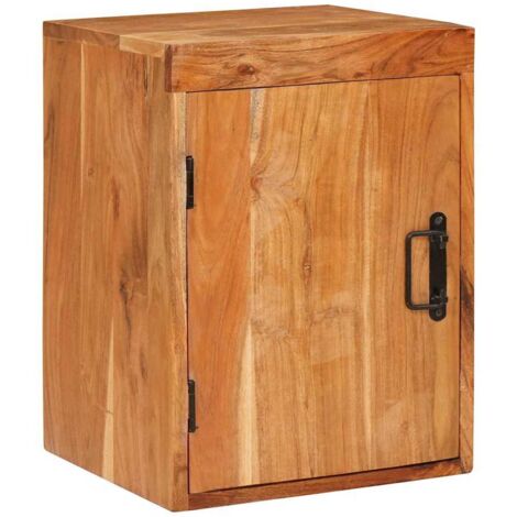 Table de chevet flottante-Table de nuit Marron 35 x 33 x 48 cm Bois massif d'acacia 116366 (1/5)