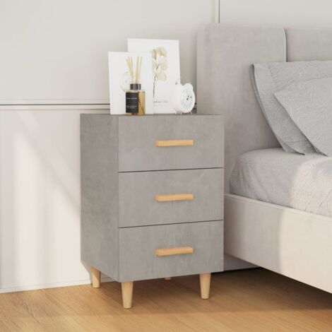 Table de chevet flottante-Table de nuit gris béton 40x40x66 cm bois d'ingénierie 347708 (1/5)