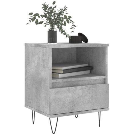 Lot De 2 Tables De Chevet – Gris Béton, 40x35x50 Cm, Rangement Moderne, EAN 8720287226291