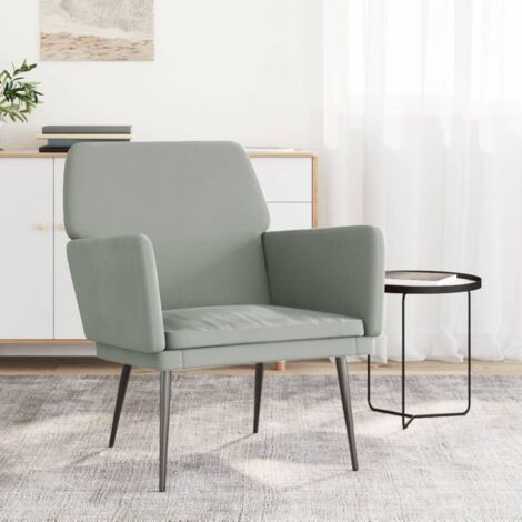 Fauteuil-Chaise de relaxation-Fauteuil Relax Gris clair 62x79x79 cm Velours 471557 (1/5)