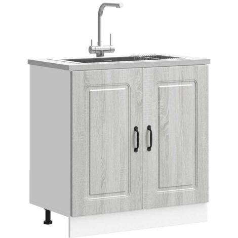 Meuble bas pour évier-Meuble sous-évier Kalmar chêne sonoma bois ingénierie 757262