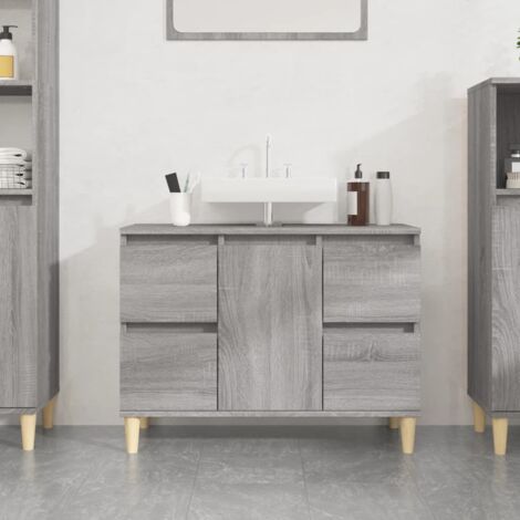 Meuble d'évier-Armoire d'évier sonoma gris 80x33x60 cm bois d'ingénierie 203211 (1/5)