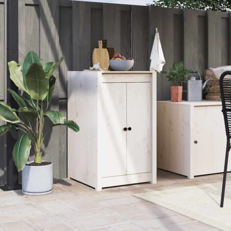 Portes de cuisine d'extérieur-Porte extérieur blanc 50x9x82 cm bois pin massif (1/5)