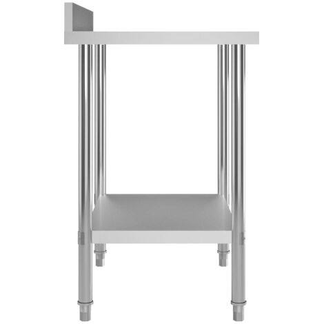 Table De Travail De Cuisine Avec Dosseret 80x60x93 Cm Inox - Table De Travail De Cuisine Avec Dosseret 80x60x93 Cm Inox Table De Travail Tables De Travail Home Living 83237871