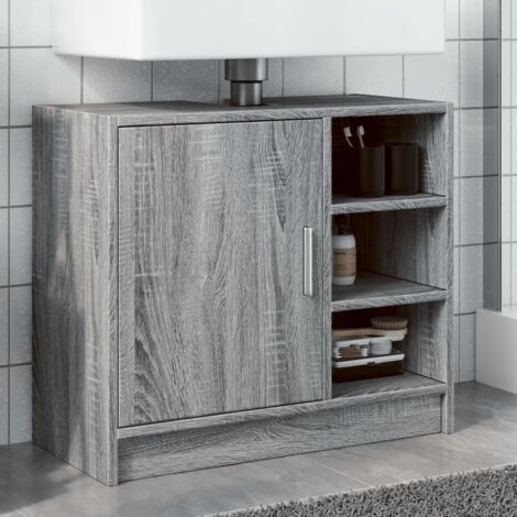Armoire d'évier-Meuble d'évier sonoma gris 63x29x55 cm bois d'ingénierie 415351 (1/5)