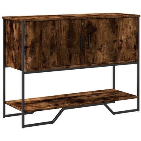 Table console-Table d'entrée chêne fumé 100x35x74,5 cm bois d'ingénierie 882737 (1/5)