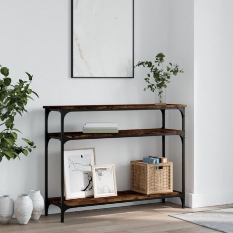 Table console-Table d'entrée chêne fumé 100x29x75 cm bois d'ingénierie 967754 (1/5)