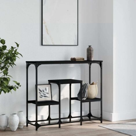 Table console-Table d'entrée noir 89,5x28x76 cm bois d'ingénierie (1/5)