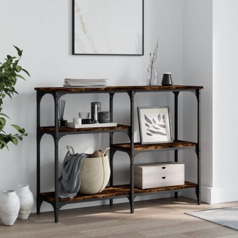 Table console-Table d'entrée chêne fumé 102x29x75 cm bois d'ingénierie (1/5)