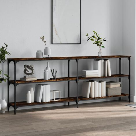 Table console-Table d'entrée chêne fumé 200x29x75 cm bois d'ingénierie 569021 (1/5)