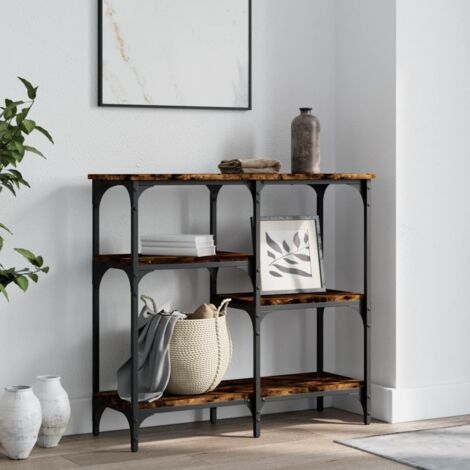 Table console-Table d'entrée chêne fumé 80x29x75 cm bois d'ingénierie (1/5)