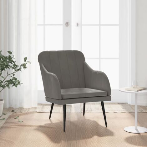 Fauteuil-Chaise de relaxation-Fauteuil Relax Gris foncé 63x76x80 cm Velours 720384 (1/5)