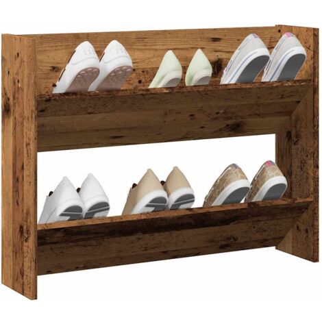 Armoire à chaussures murale-Meuble de rangement pour chaussure vieux bois bois d'ingénierie 433339 (1/5)