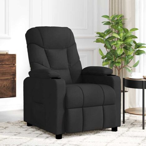 Fauteuil de massage-Chaise de relaxation-Fauteuil Relax Noir Tissu 902889 (1/5)