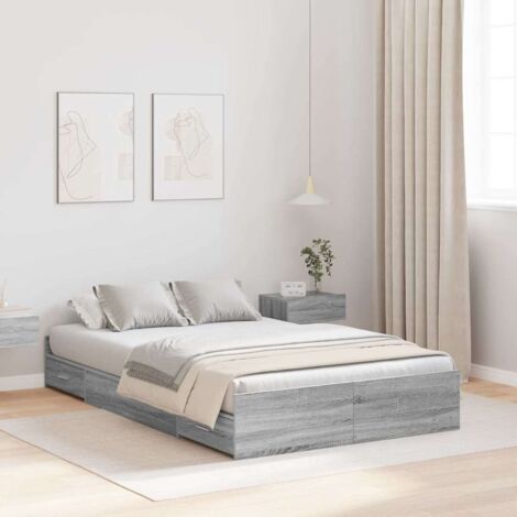 Cadre de lit avec rangement-Structure de lit avec stockage Gris Sonoma 120 x 200 cm (1/5)