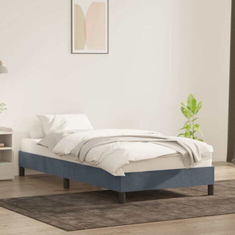 Cadre de lit sans matelas-Structure de lit gris foncé 90x210 cm velours (1/5)
