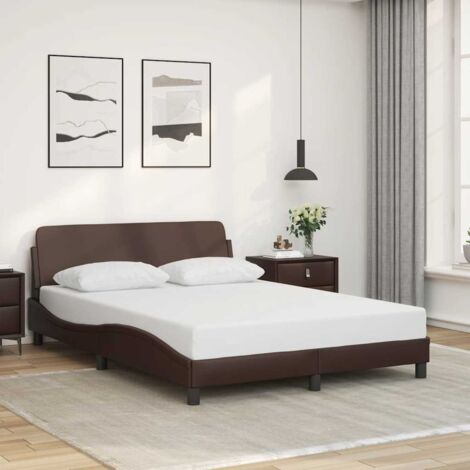 Cadre de lit-Structure de lit Dover marron 140x190 cm similicuir (1/5)
