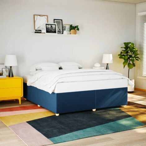 Cadre de lit sans matelas-Structure de lit bleu 180x200 cm tissu 850290 (1/5)