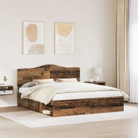 Cadre de lit-Structure de lit Bois ancien 200 x 200 cm Pin massif 802893