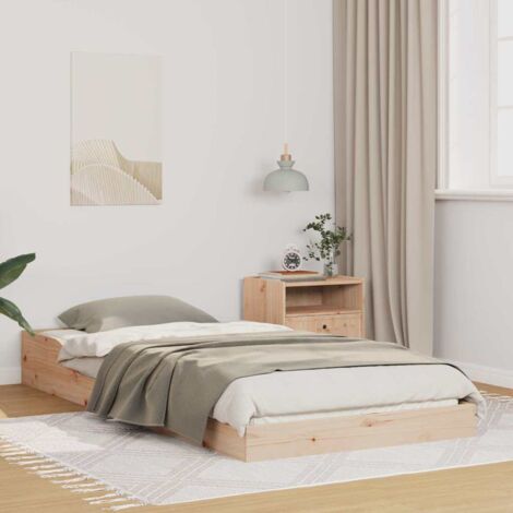 Cadre de lit-Structure de lit Marron 100 x 210 cm Pin massif 407150 (1/5)