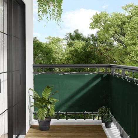 Écran de balcon-Paravents de balcon-Protection latérale de balco vert foncé 75x1000 cm 100% polyester oxford 488867 (1/5)