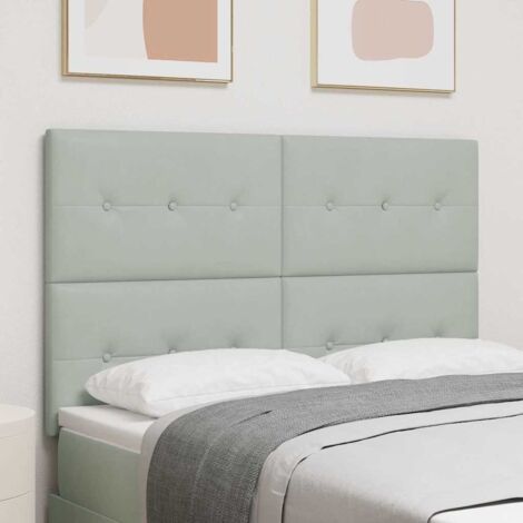 Tête de lit-Panneau de lit Montage mural Gris clair 144 cm Velours 253685 (1/5)