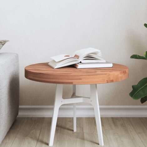 Dessus de table-Plateau de Table de Remplacement Ø50x4 cm rond bois massif de hêtre 957885 (1/5)