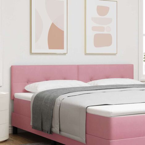 Tête de lit-Panneau de lit Montage mural avec Tête de lit-Panneau de lit Rose 180 cm Velours 921154 (1/5)