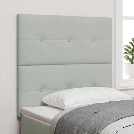 Tête de lit-Panneau de lit Montage mural Gris clair 90 cm Velours 385730 (1/5)