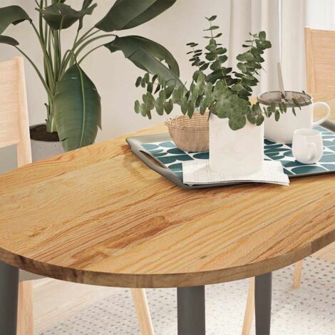 Dessus de table-Plateau de Table de Remplacement 120x60x2 cm bois de chêne massif ovale 779563 (1/5)