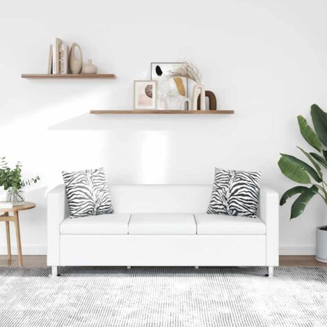 Canapé-Sofa à 3 places cuir artificiel blanc (1/5)