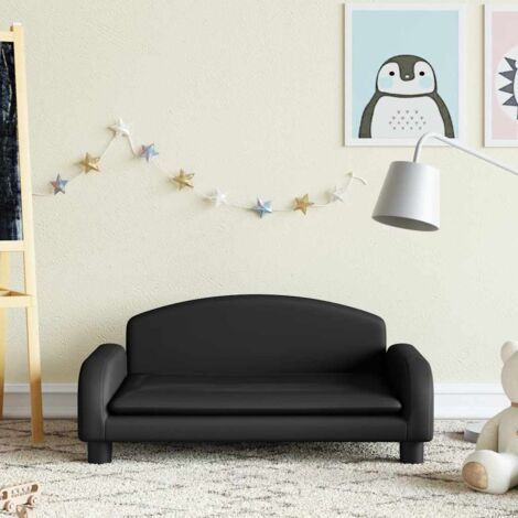Canapé pour enfants-Sofa pour enfants noir 70x45x30 cm similicuir 218407 (1/5)