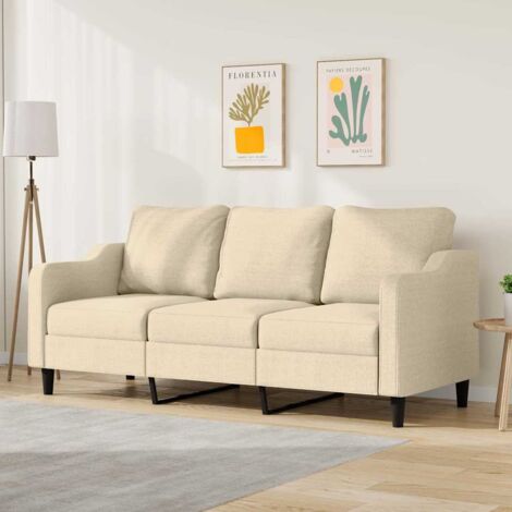 Canapé-Sofa à 3 places Crème 180 cm Tissu 546324 (1/5)
