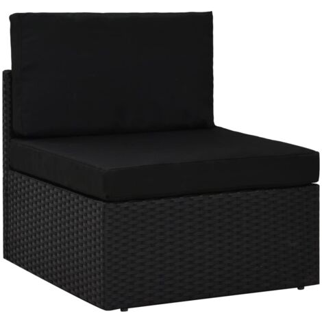 Canapé central sectionnel-Sofa Résine tressée Noir (1/5)