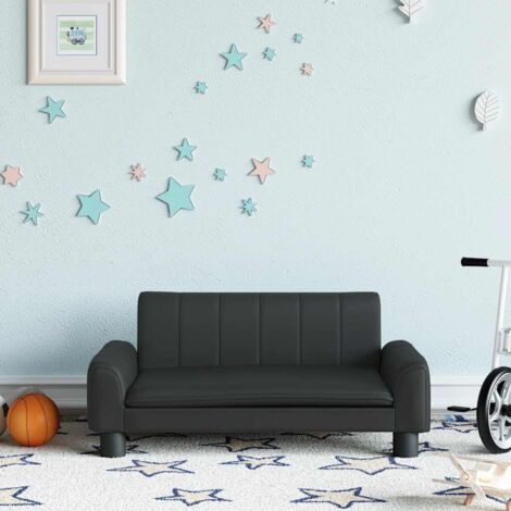 Canapé pour enfants-Sofa pour enfants noir 70x45x30 cm similicuir 361401 (1/5)