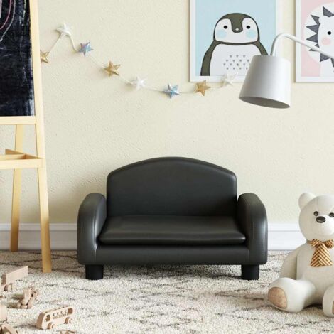 Canapé pour enfants-Sofa pour enfants noir 50x40x30 cm similicuir (1/5)