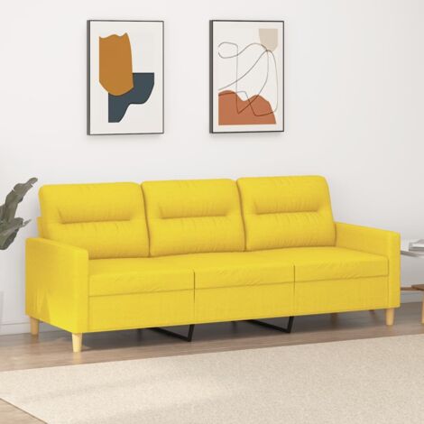 Canapé-Sofa à 3 places Jaune clair 180 cm Tissu 472232 (1/5)