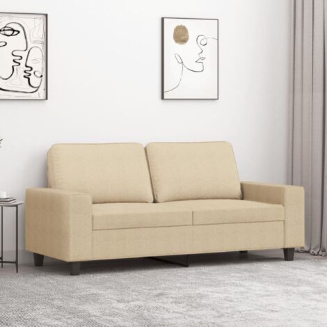 Canapé-Sofa à 2 places Crème 140 cm Tissu 485604 (1/5)