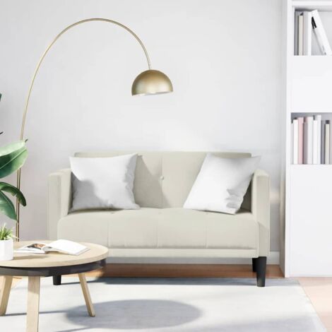 Canapé-Sofa deux places Crème 111 cm Velours (1/5)