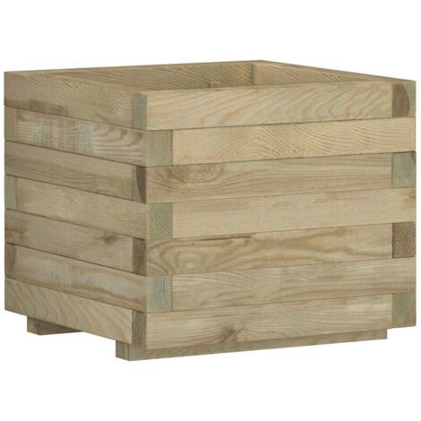 Lit surélevé-Jardinière surélevée-Bac de jardin surélevé 50x50x40 cm Bois Carré (1/5)
